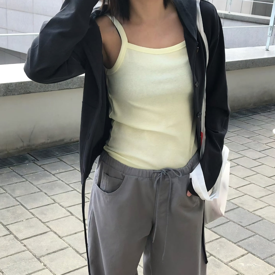方領細肩帶背心(預購)