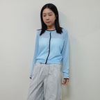 防曬拼色圓領開襟衫
