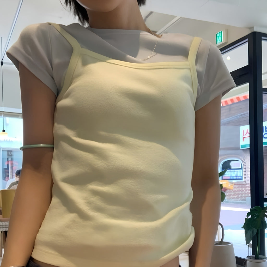 方領細肩帶背心(預購)