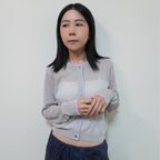 防曬拼色圓領開襟衫